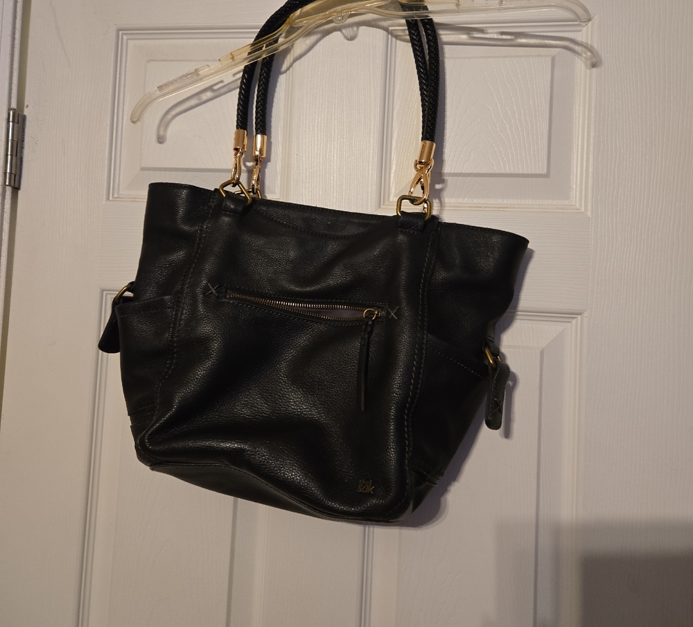 The Sak Elegant Black Leather Tote Bag